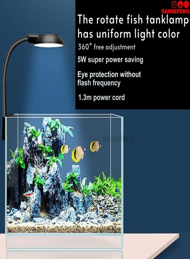 SANSEFERO مصباح حوض السمك Premier Plants لأحواض السمك الصغيرة Nano Mini (LY008) مع مشبك قابل للتعديل / مصباح مثبت على الوعاء (أسود) - Image 4